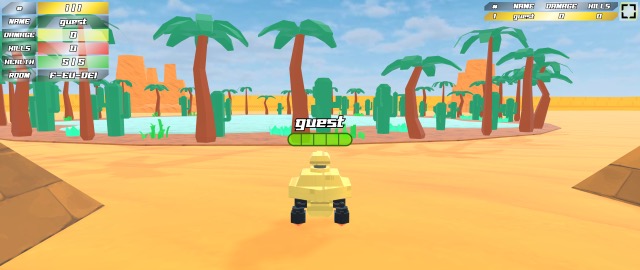 HexTank desert arena gameplay